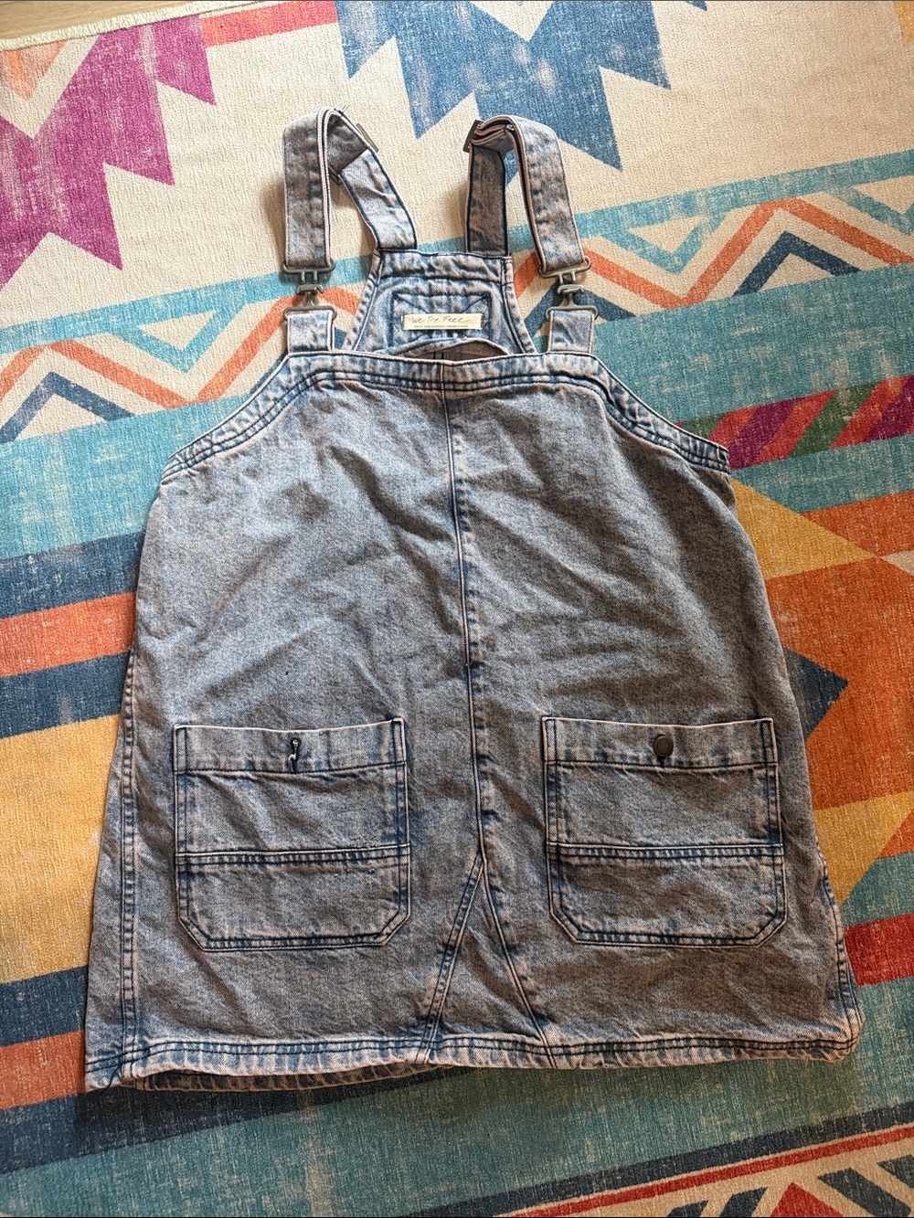 Free People Light Blue Denim Overall Dress